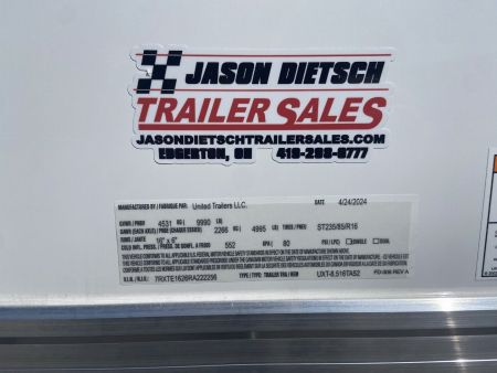 New United 8.5x16 UXT Enclosed Cargo/Construction Trailer