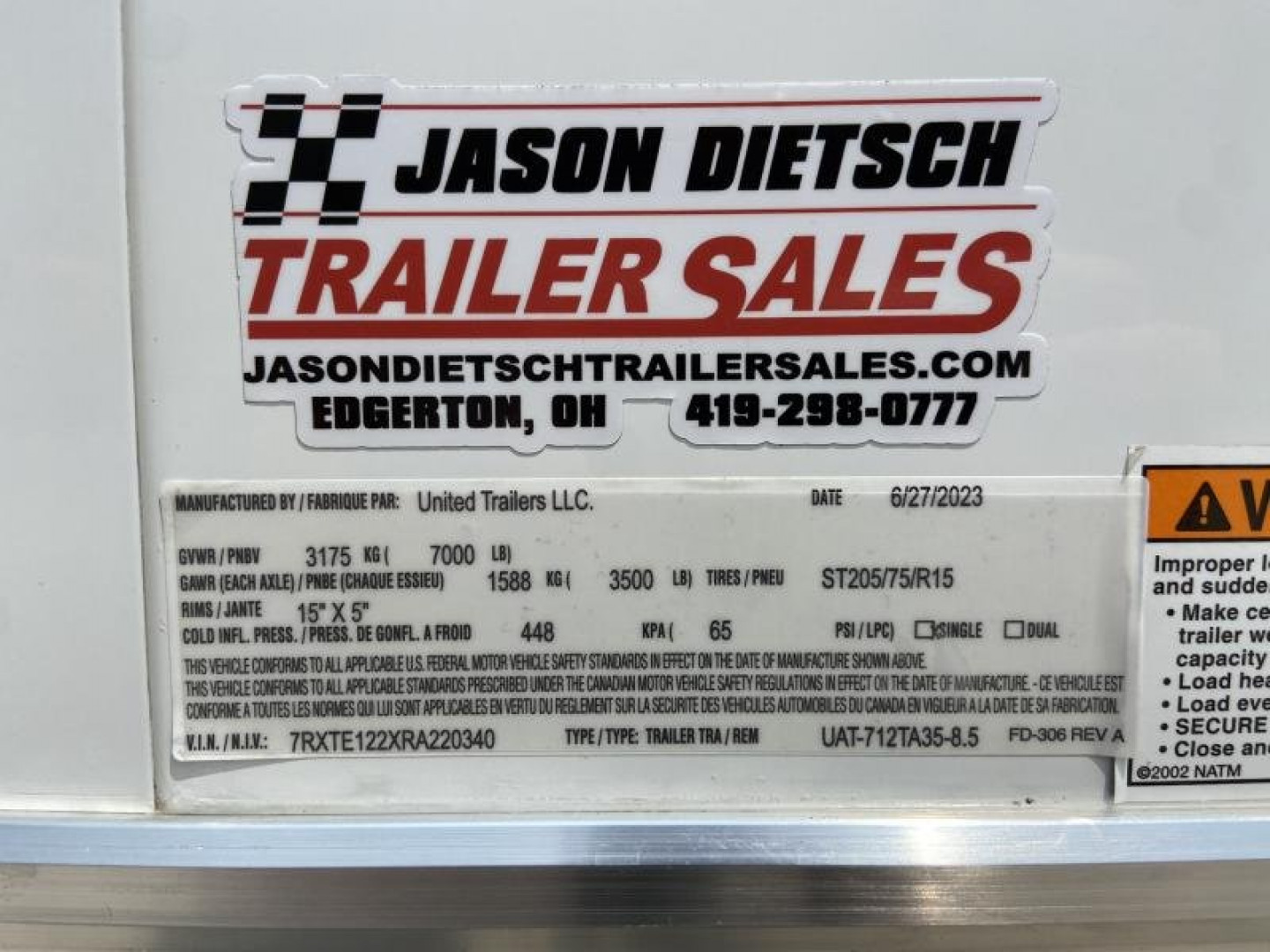 New United Aluminum 7x12 Fiber Splicer Trailer