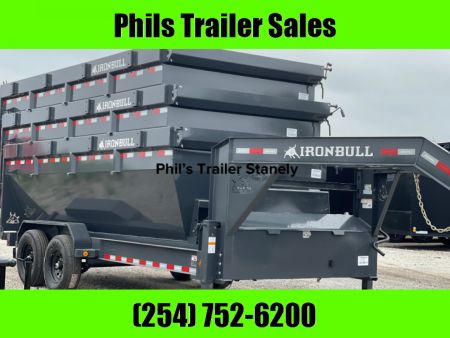 New 83X16 16 K GVWR 8K AXLES 17.5 Iron Bull ROLL OFF DUMP TRAILERS GOOSENECK Dump Trailer