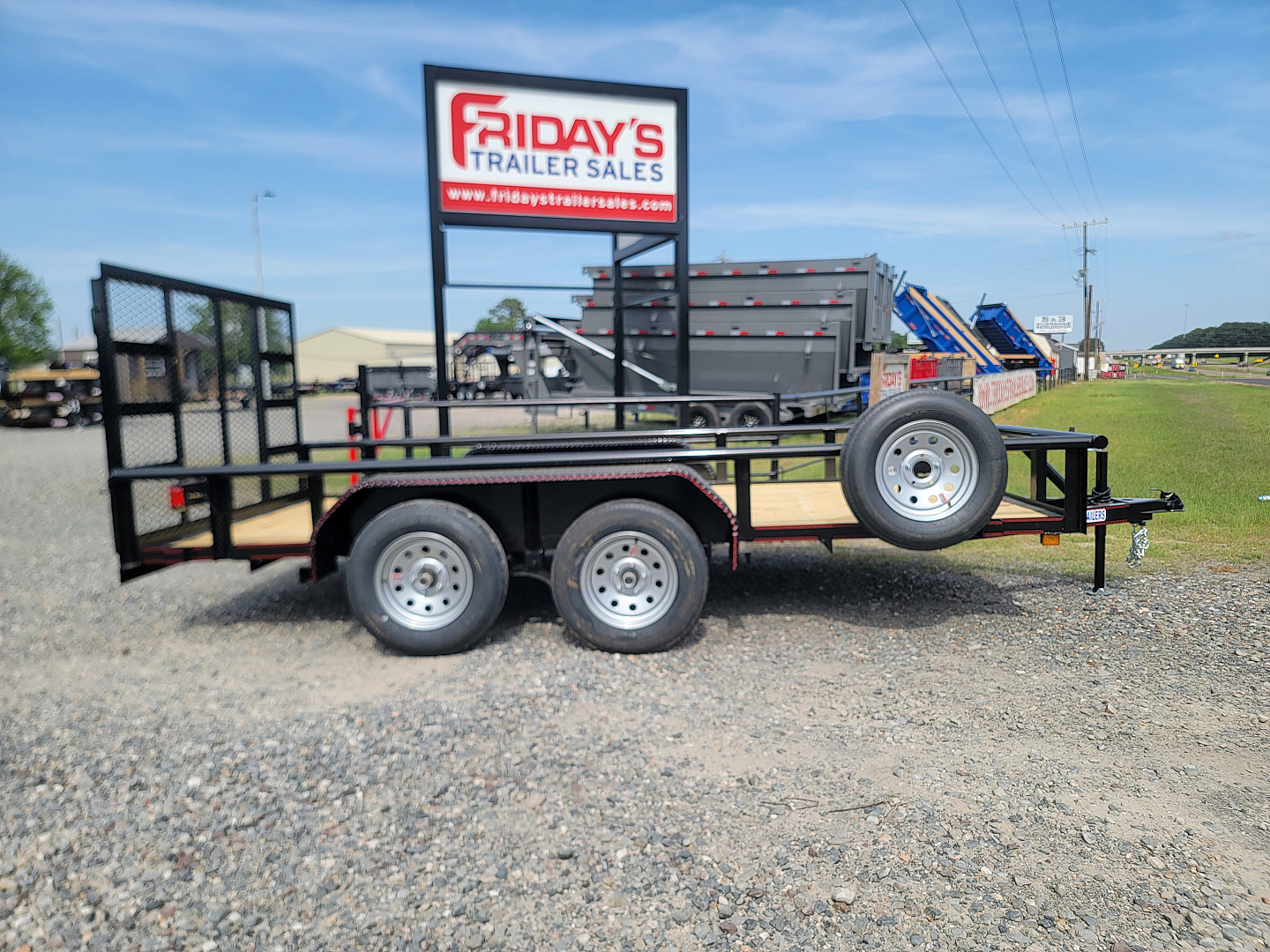 New 2025 Double A Trailers 14'x77" Tandem Axle Pipe Top w/ Tailgate