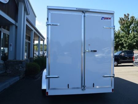 New PACE AMERICAN 7′ X 14′ + V-NOSE CUSTOM ENCLOSED CARGO TRAILER WITH BARN DOORS 9.9K