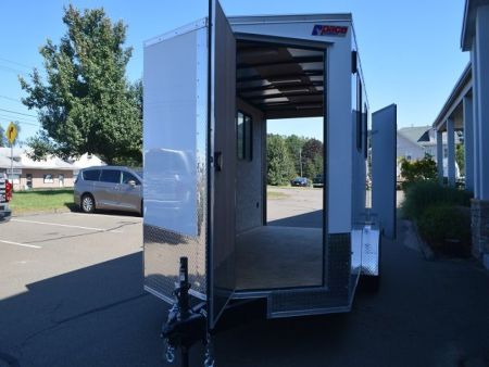 New PACE AMERICAN 7′ X 14′ + V-NOSE CUSTOM ENCLOSED CARGO TRAILER WITH BARN DOORS 9.9K