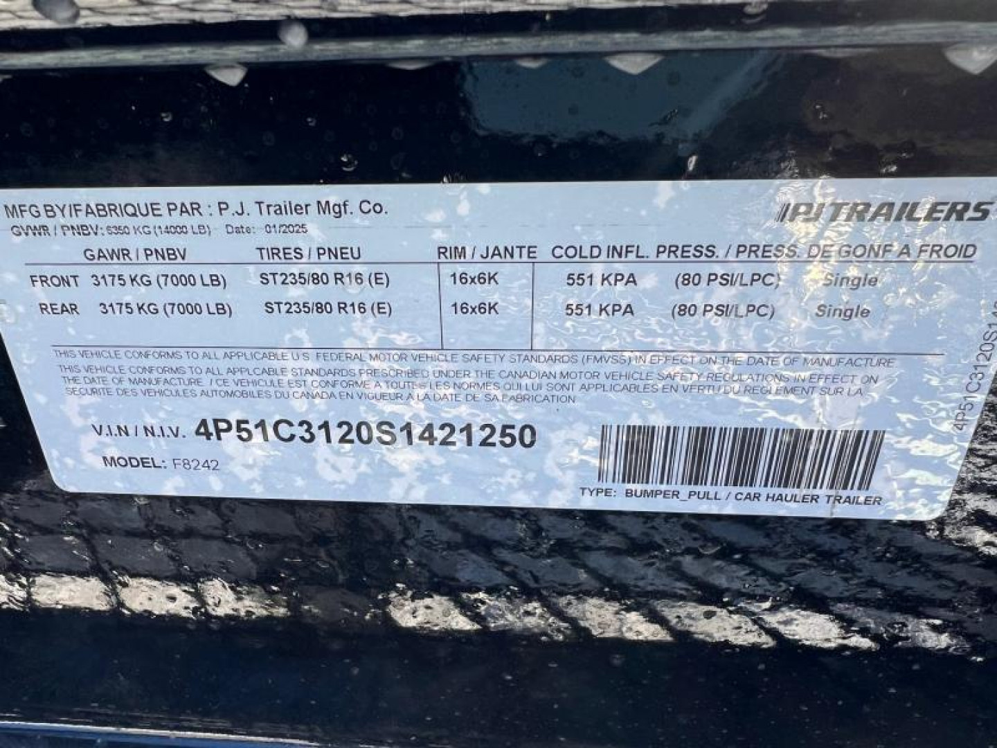 New 2025 PJ Trailers 24 Low Profile F8 Deckover Trailer