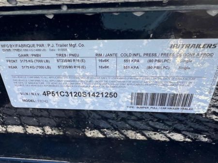 New 2025 PJ Trailers 24 Low Profile F8 Deckover Trailer