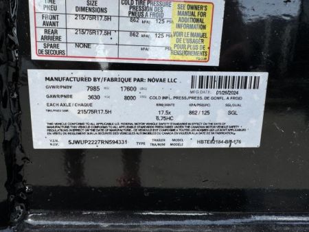 New 2024 H&H Trailers 22' HBTE82184-BP-176 Tilt Trailer