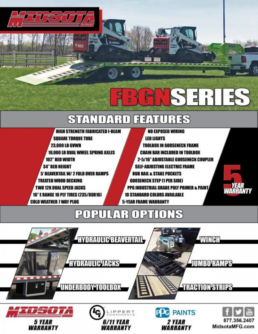 New 2024 Midsota FB36GN-HB 25.9k Flatbed Trailer