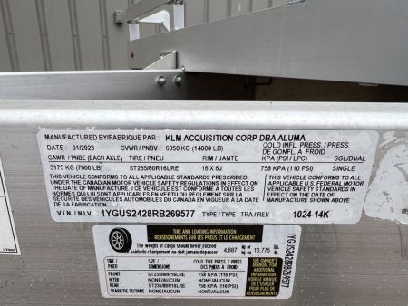 New 2024 Aluma 24' Aluminum 14K Equipment Trailer