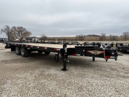 New 2026 H&H Black 102”x20’+5’ 22.5k HD Low Profile Dovetail Super Deluxe Ramps Deckover Trailer