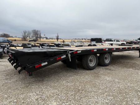 New 2026 H&H Black 102”x20’+5’ 22.5k HD Low Profile Dovetail Super Deluxe Ramps Deckover Trailer