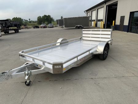 New 2026 H&H Aluminum 78"x14' 3k Utility Trailer