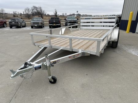 New 2025 H&H Aluminum 82"x12' 3k Rail Side Utility Trailer