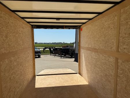 New 2026 Cross White 7'x14' 7k Alpha Flat Top V-Nose Enclosed Cargo Trailer