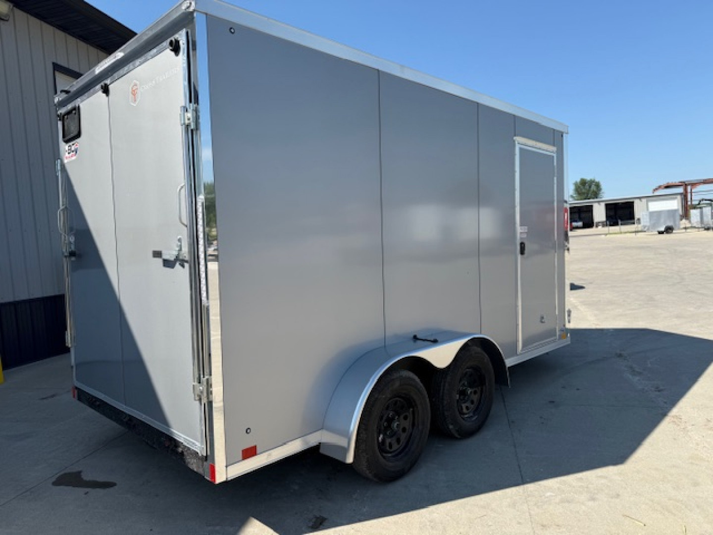 New 2026 Cross Silver 7'x14' 7k Alpha Flat Top V-Nose Enclosed Cargo Trailer