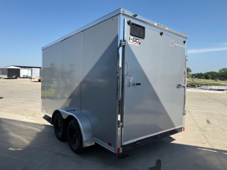 New 2026 Cross Silver 7'x14' 7k Alpha Flat Top V-Nose Enclosed Cargo Trailer