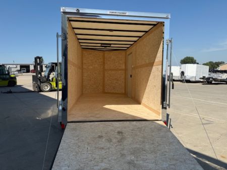 New 2026 Cross Silver 7'x14' 7k Alpha Flat Top V-Nose Enclosed Cargo Trailer