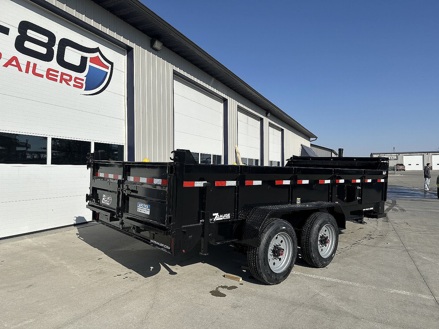 New 2025 H&H Black 83"x16' 22k Topline Telescopic I-Beam Dump Trailer