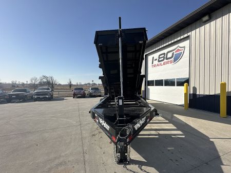 New 2025 H&H Black 83"x16' 22k Topline Telescopic I-Beam Dump Trailer