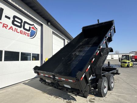 New 2025 H&H Black 83"x16' 22k Topline Telescopic I-Beam Dump Trailer
