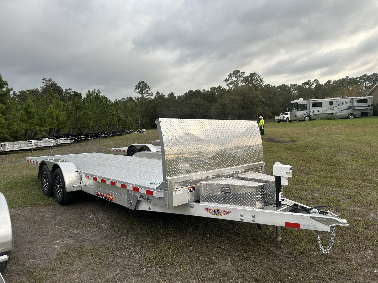 New 2025 H&H Trailers 10K 82X22 Car Hauler Aluminum Electric Tilt Speed Loader