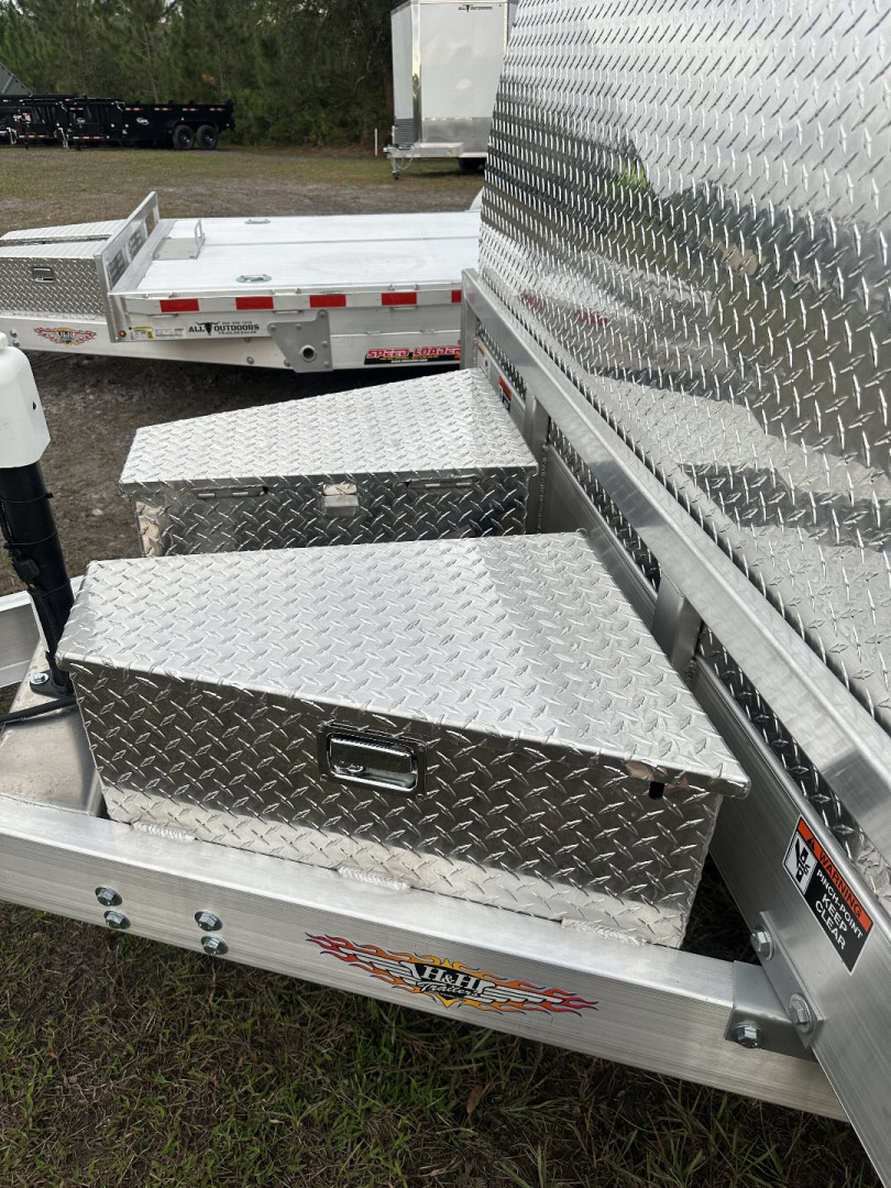 New 2025 H&H Trailers 10K 82X22 Car Hauler Aluminum Electric Tilt Speed Loader