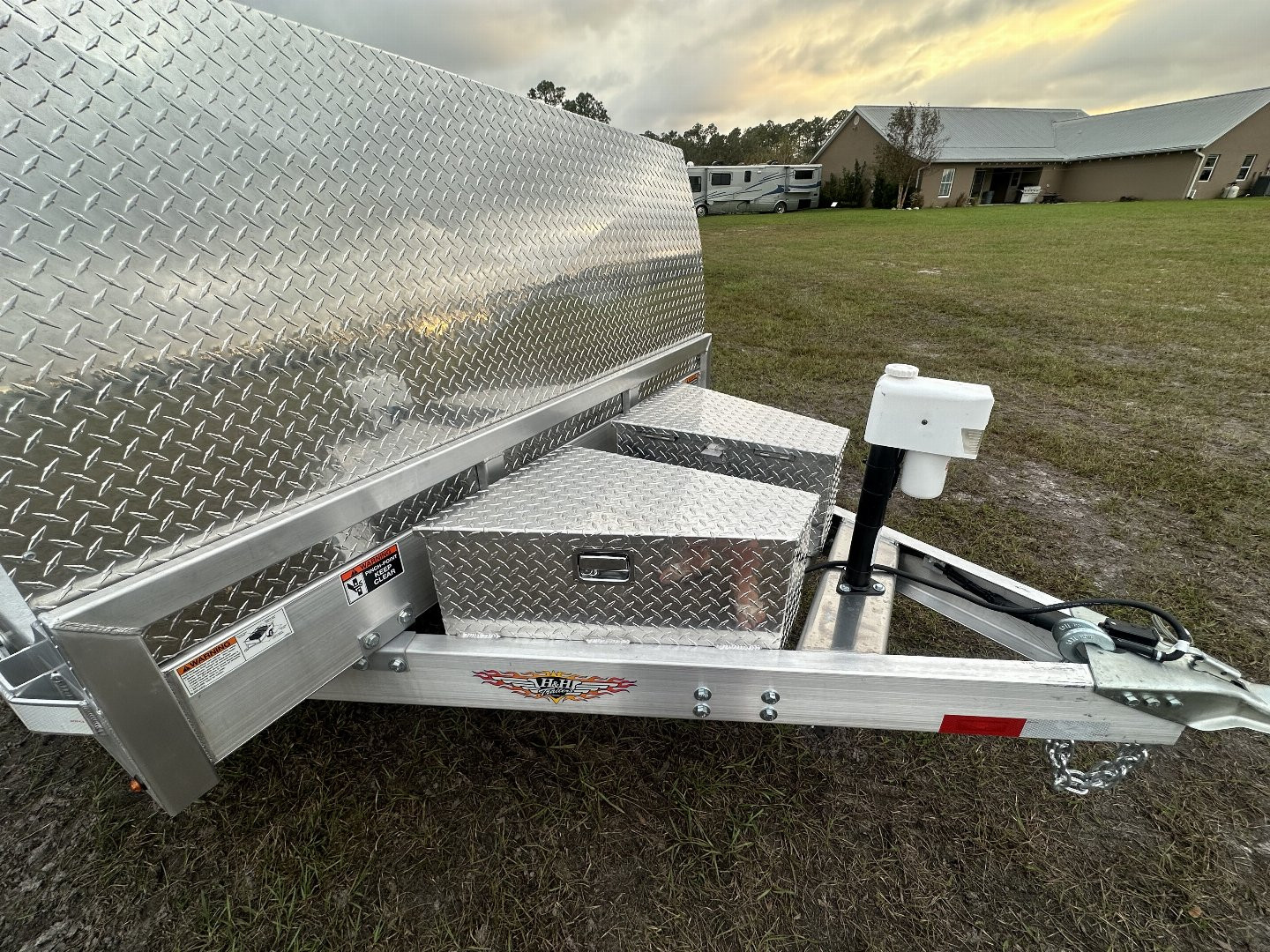 New 2025 H&H Trailers 10K 82X22 Car Hauler Aluminum Electric Tilt Speed Loader