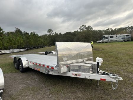 New 2025 H&H Trailers 10K 82X22 Car Hauler Aluminum Electric Tilt Speed Loader