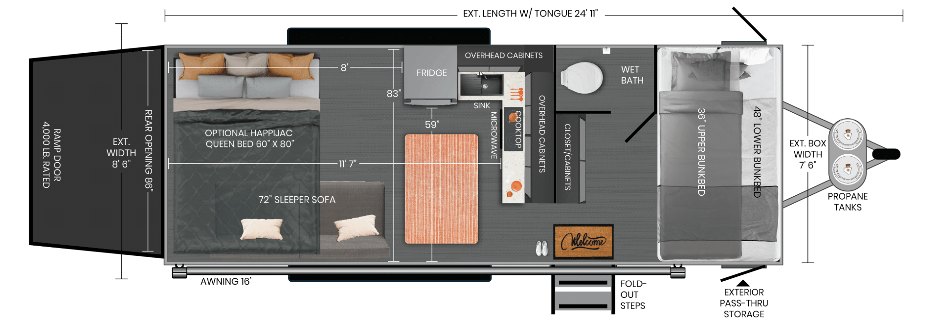 8×20 Enclosed Cargo Trailer