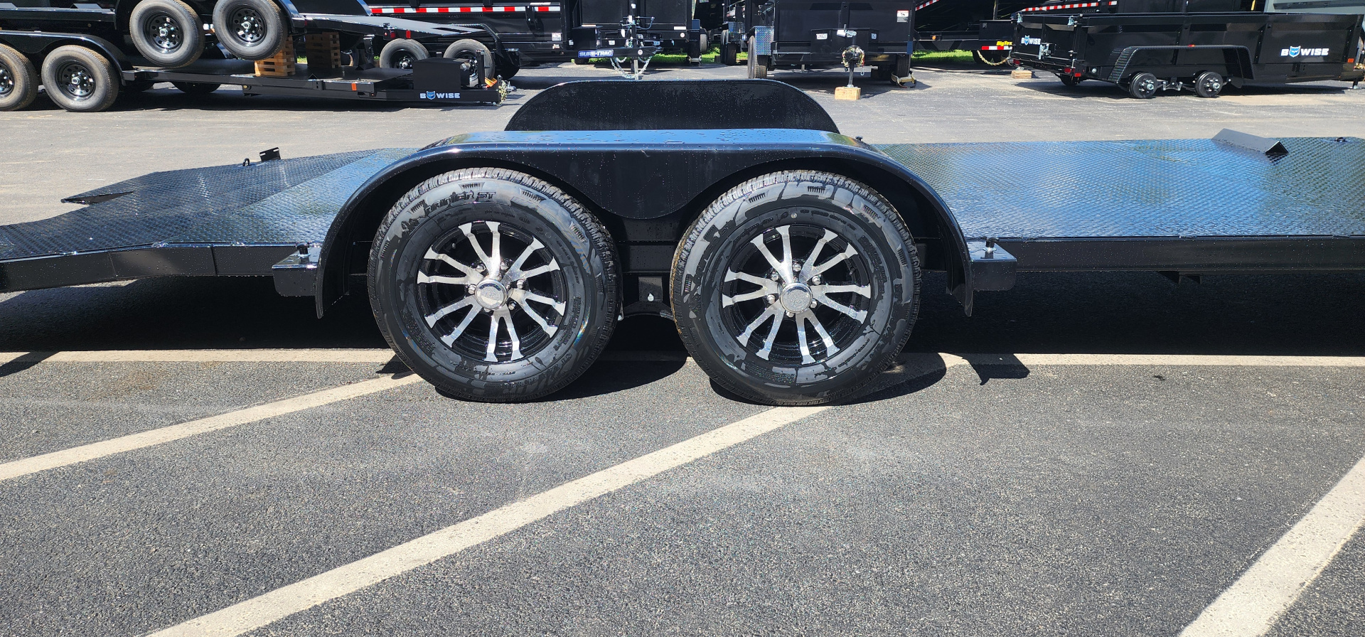 New 7 x 20 BWISE Hydraulic Tilt Bed Car Hauler Car / Racing Trailer 10k ***WINCH PACKAGE