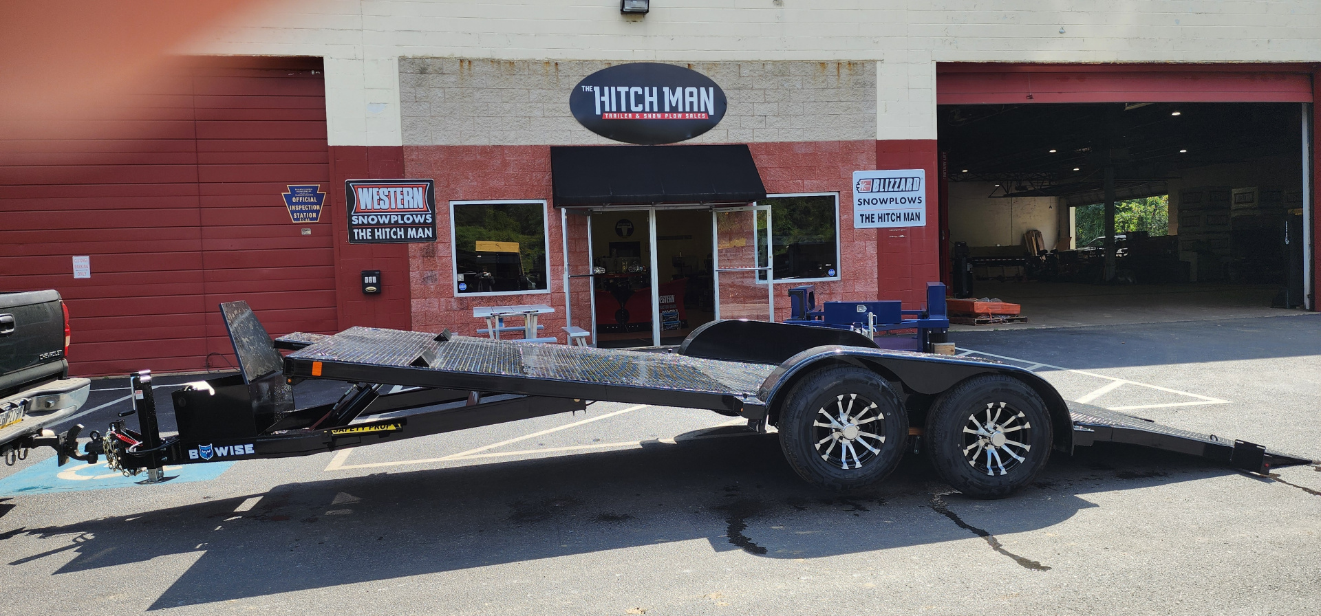 New 7 x 20 BWISE Hydraulic Tilt Bed Car Hauler Car / Racing Trailer 10k ***WINCH PACKAGE