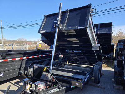 New 7 x 12 Sure-Trac HD Telescopic Dump Trailer, 14K GVWR ***w/Ramps, Combo Gate, Tarp Kit & Battery Charger