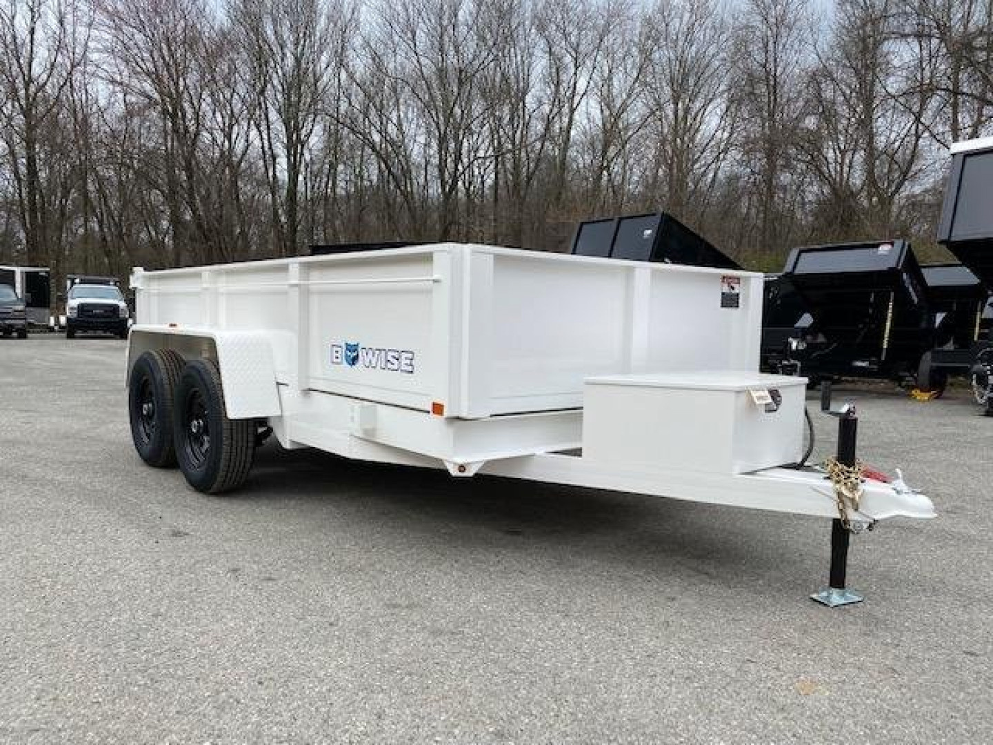 New 6 x 12 BWISE Low Pro Dump Trailer 10k  **White**