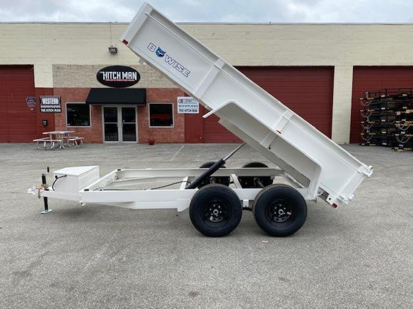 New 6 x 12 BWISE Low Pro Dump Trailer 10k  **White**
