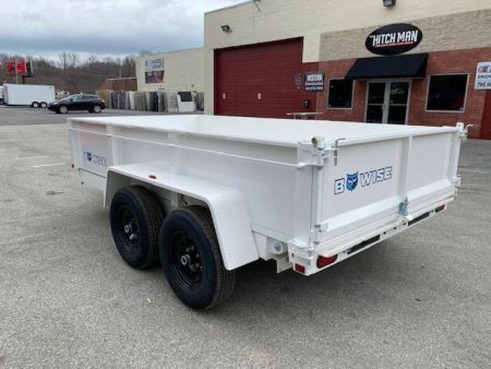 New 6 x 12 BWISE Low Pro Dump Trailer 10k  **White**