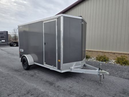 New 6 x 12 Xpress XLT Pro All-Aluminum Cargo / Enclosed Trailer, 3k GVWR ***Charcoal Gray w/Ramp Door, 6  Extra Height, Spare Tire Assy w/Inside Mount