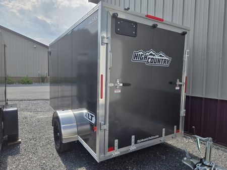 New 6 x 12 Xpress XLT Pro All-Aluminum Cargo / Enclosed Trailer, 3k GVWR ***Charcoal Gray w/Ramp Door, 6" Extra Height, Spare Tire Assy w/Inside Mount