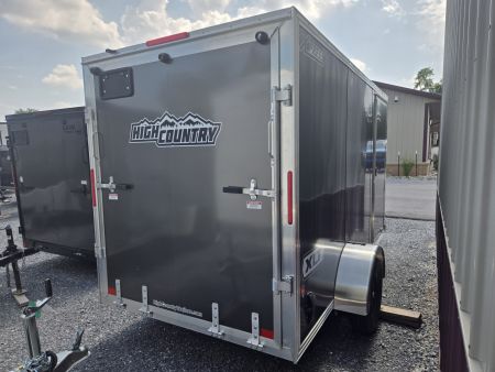 New 6 x 12 Xpress XLT Pro All-Aluminum Cargo / Enclosed Trailer, 3k GVWR ***Charcoal Gray w/Ramp Door, 6" Extra Height, Spare Tire Assy w/Inside Mount