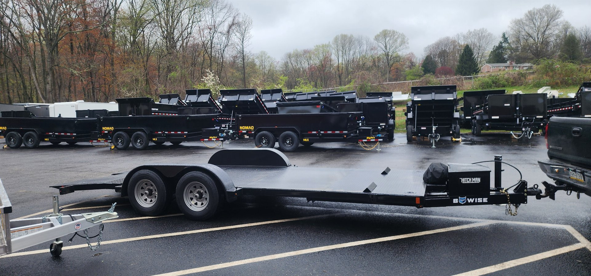 New 7 x 20 BWISE Hydraulic Tilt Equipment /Car Hauler Trailer 10k***WINCH INCLUDED