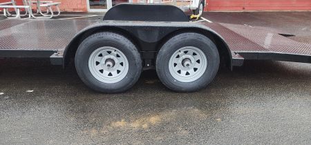 New 7 x 20 BWISE Hydraulic Tilt Equipment /Car Hauler Trailer 10k***WINCH INCLUDED