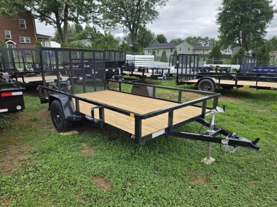 New 7 X 12 Sure-Trac Tube Top Utility Trailer, 3k GVWR ***w/Spring Assist Gate, Set Back Jack, Spare Mount