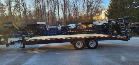 New 8.5 x 22 (18+4) Sure-Trac Deckover w/Beavertail Equipment Trailer 15k