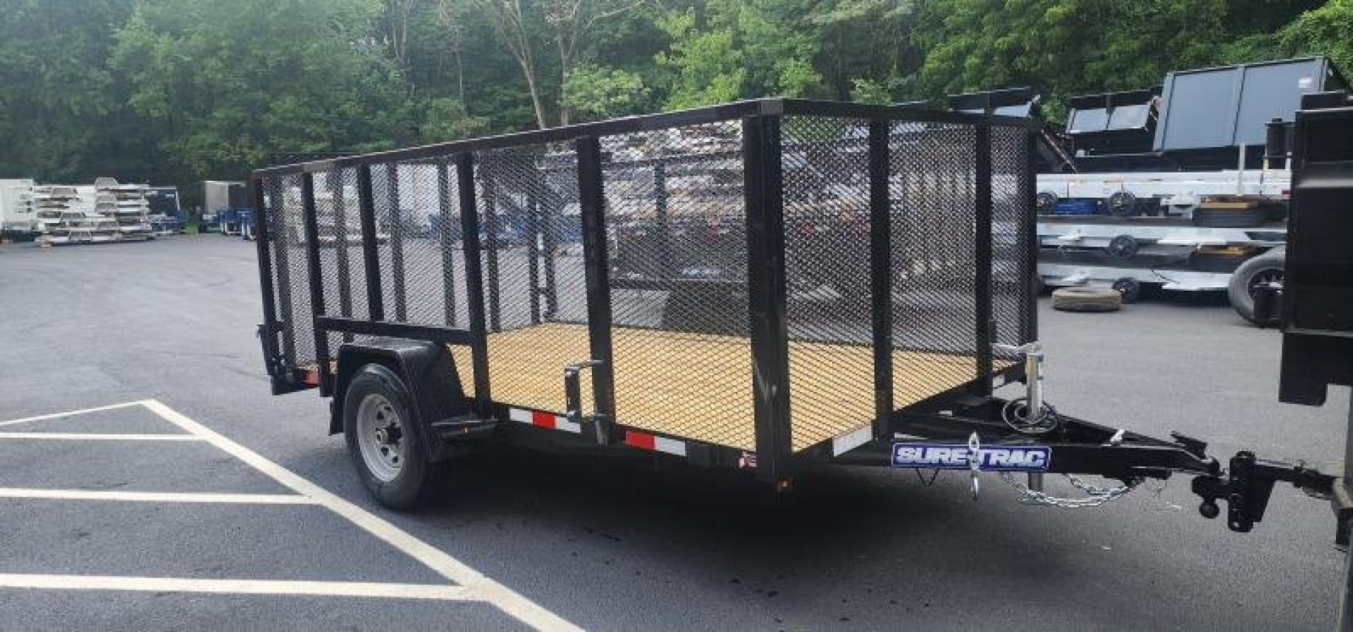 New ***BLOWOUT SALE 7 x 12 Sure-Trac 4' Mesh Side Utility Trailer 5k