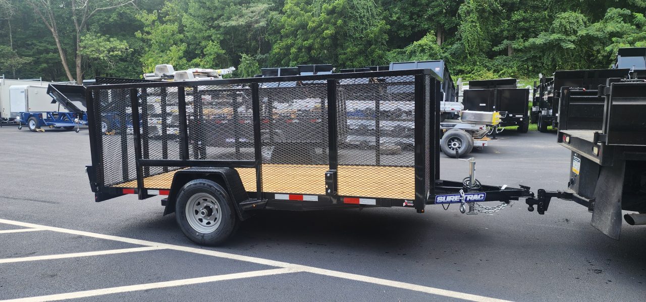 New ***BLOWOUT SALE 7 x 12 Sure-Trac 4' Mesh Side Utility Trailer 5k