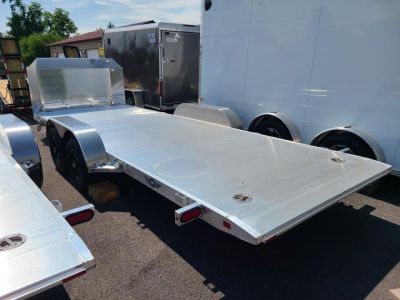 New 7 x 18 Aluma 8218 Anniversary Edition Tilt Car/Utility Trailer, 7k GVWR ***w/Stone Guard, Toolbox, LED Bed Lights, Black Alum Wheels