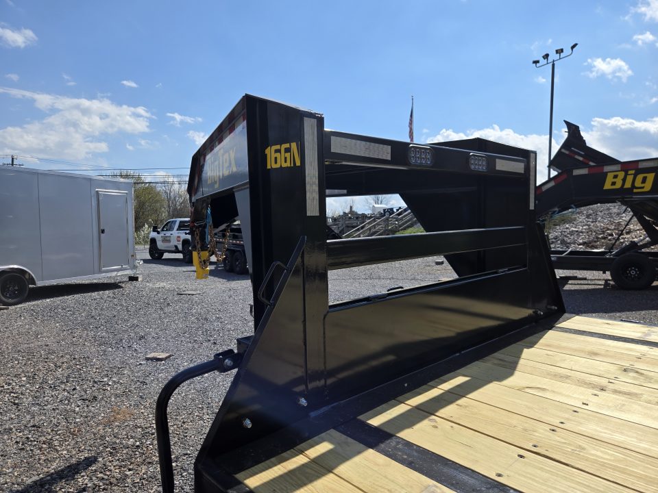 New 8.5 x 25 (20+5) Big Tex 16GN Gooseneck Deck Over Equipment Trailer, 17.5k **w/Mega Ramps & Spare Tire Assy