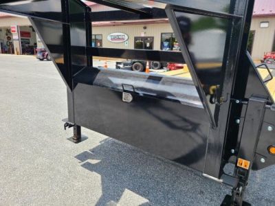 New 8.5 x 25 (20+5) Big Tex 16GN Gooseneck Deck Over Equipment Trailer, 17.5k **w/Mega Ramps & Spare Tire Assy