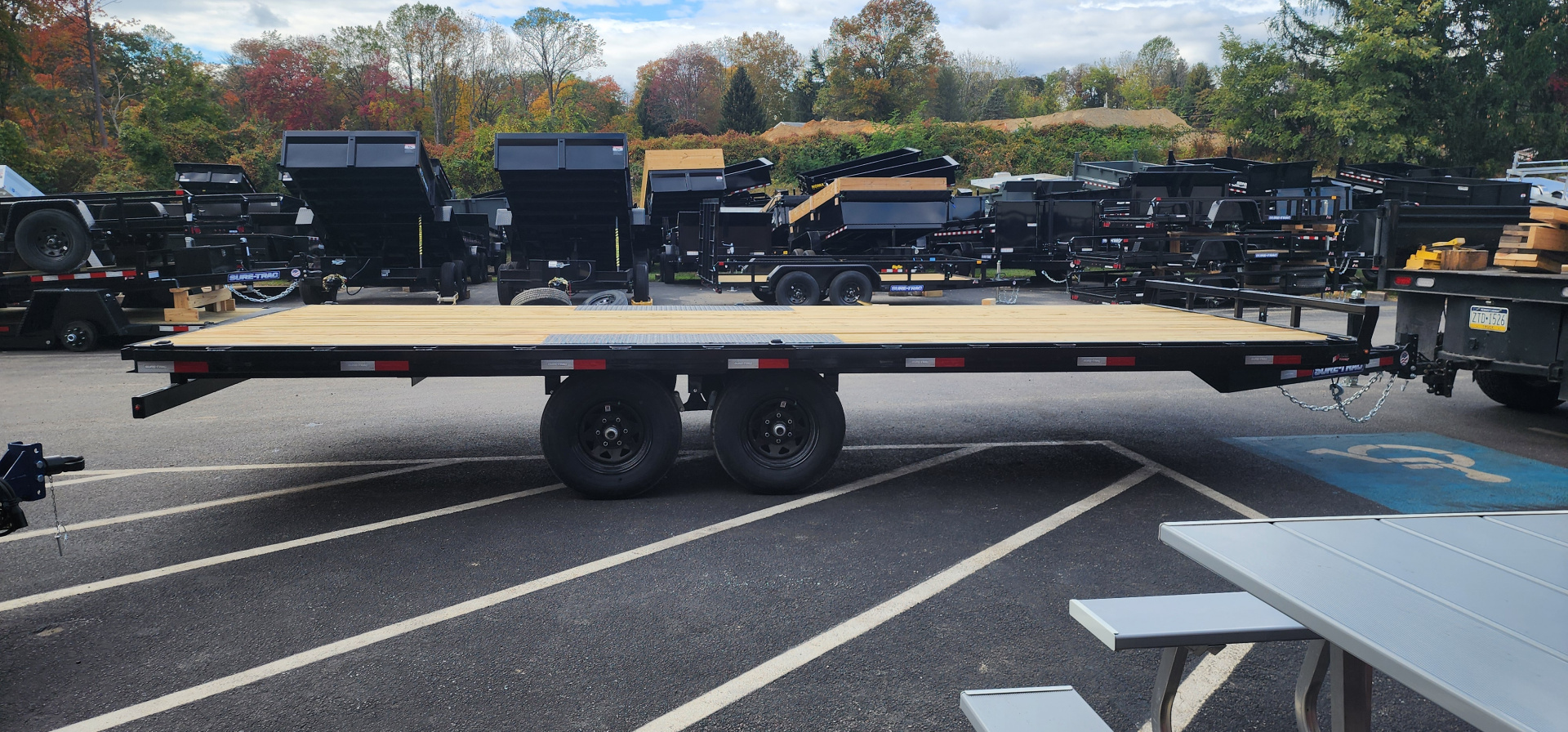 New 8.5 x 20 Sure-Trac Low Profile Flat Deck Deckover Trailer 10k