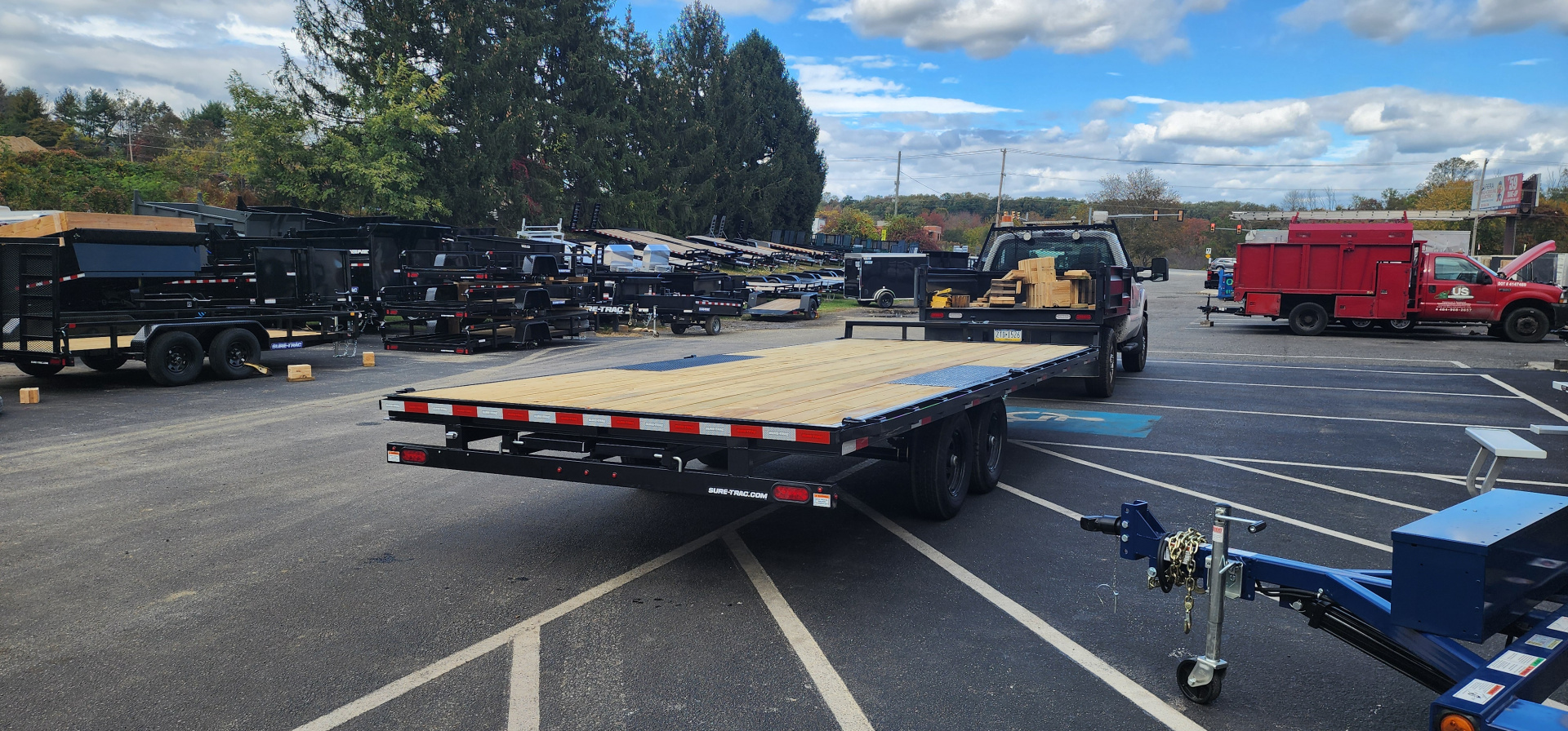 New 8.5 x 20 Sure-Trac Low Profile Flat Deck Deckover Trailer 10k