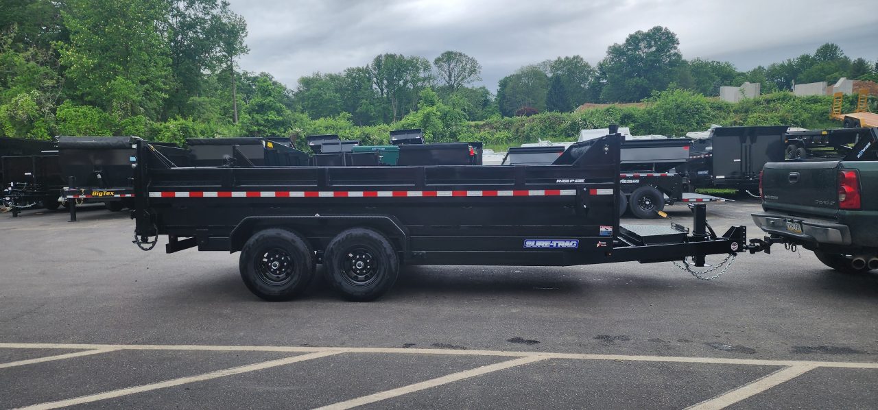 New 7 x 16 Sure Trac Low-Pro Telescopic Dump Trailer 14k
