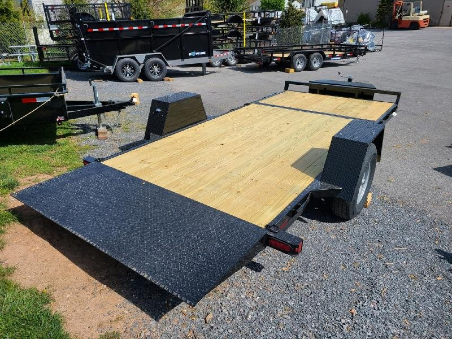 New 6.5 x 16 (12+4) Sure-Trac Single Axle Tilt Bed Equipment Trailer, 7.8k GVWR **w/4' Stationary Deck