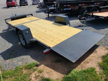 New 6.5 x 16 (12+4) Sure-Trac Single Axle Tilt Bed Equipment Trailer, 7.8k GVWR **w/4' Stationary Deck